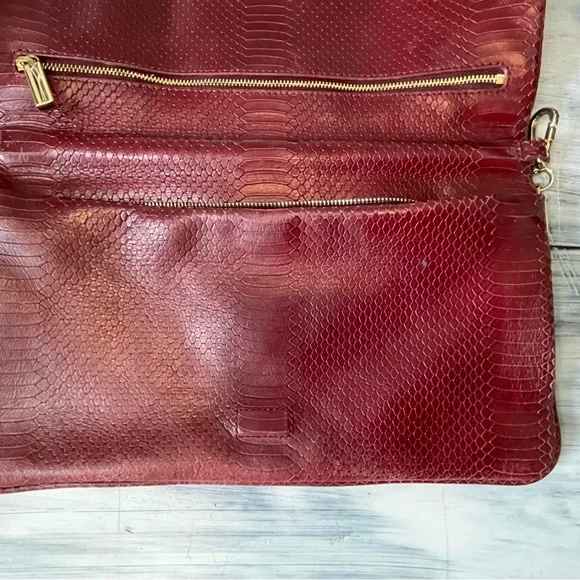 Tory Burch Reva Python Clutch - Picture 8 of 14